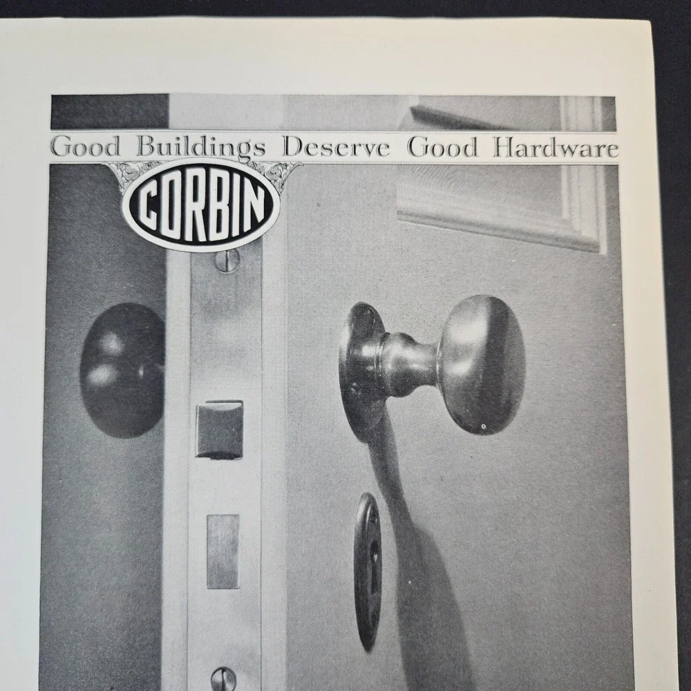 1927 P&F Corbin American Hardware Corp Door Knob Vintage Print Ad New Britain CT
